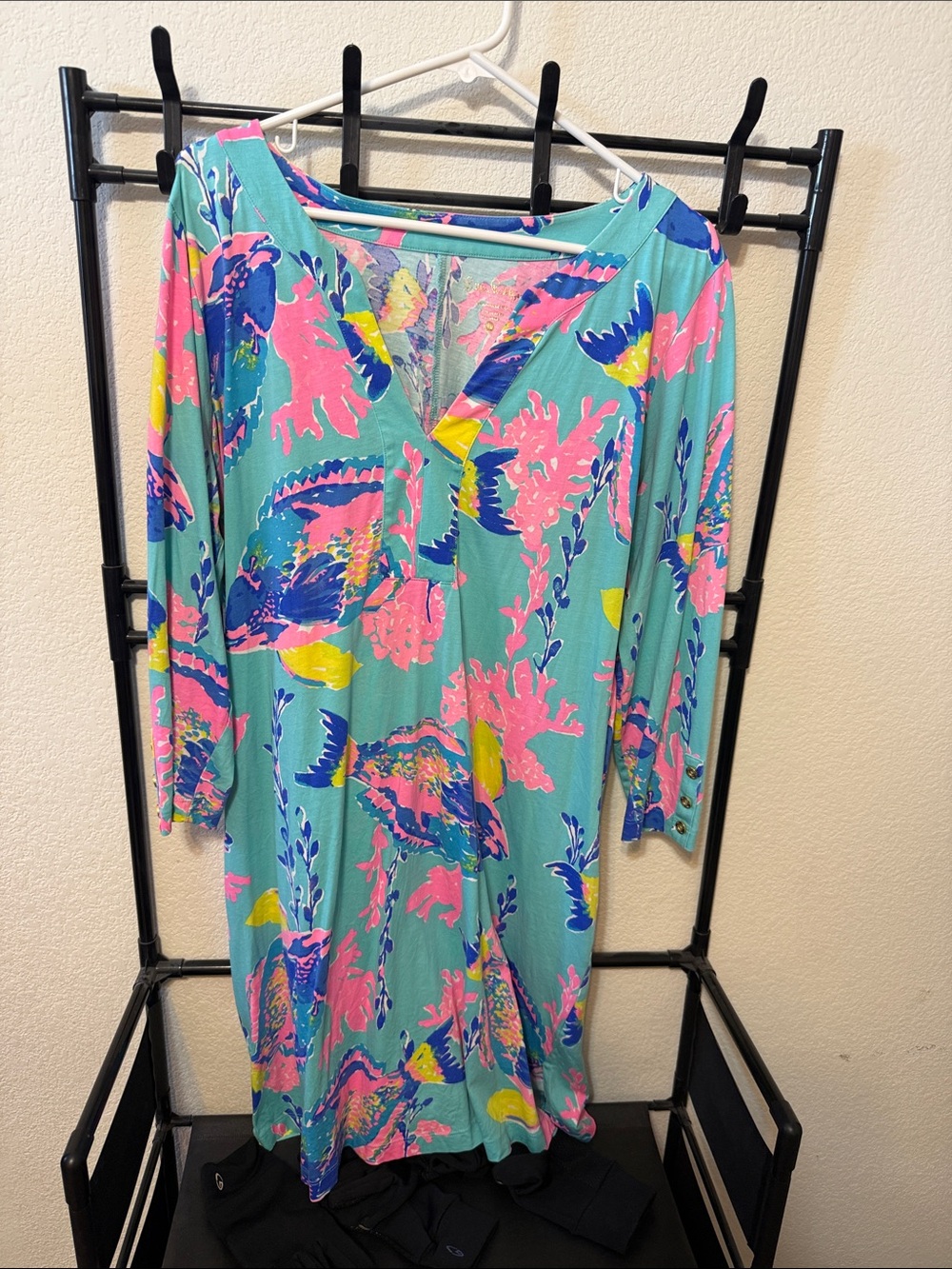 Vibrant Seafoam Fish & Coral-Print Women's Dress